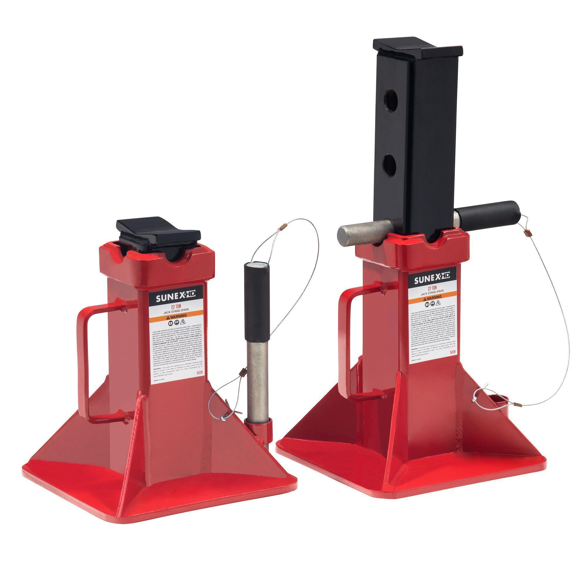 Sunex Tools Jack Stands, 22-Ton Capacity, Heavy-Duty Steel, Pair, Model# 1522